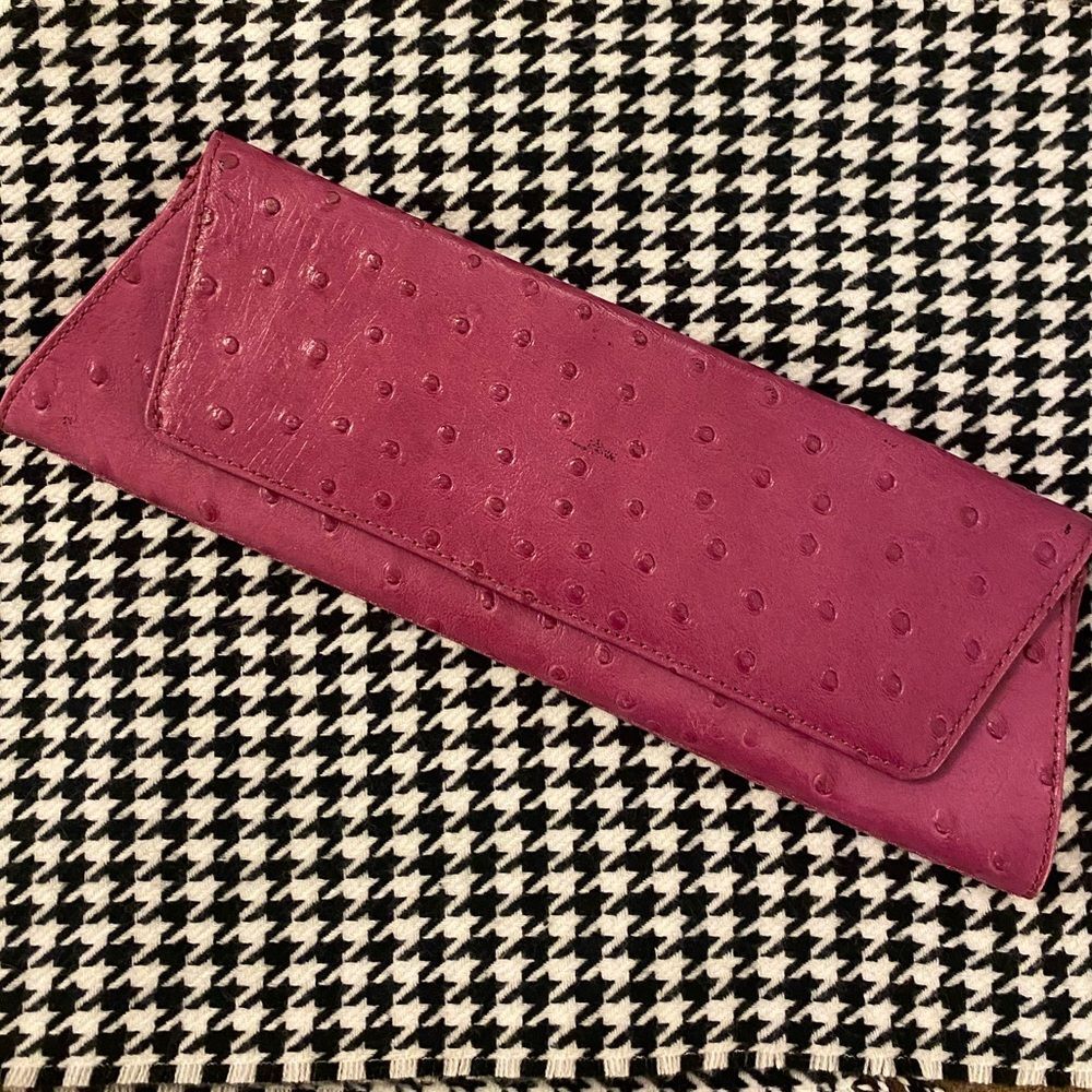 NWT Valerie Stevens vintage leather clutch purple